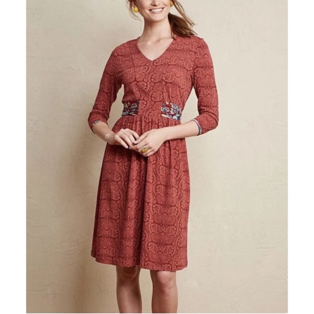 Matilda Jane 3/4 Length Sleeve Tie Back Knit Dress Small0
